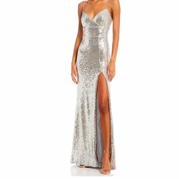Dillards Silver Prom Dress Dillards Dresses Silver Prom Dress Size 1/2  Color: Silver Size: 1j